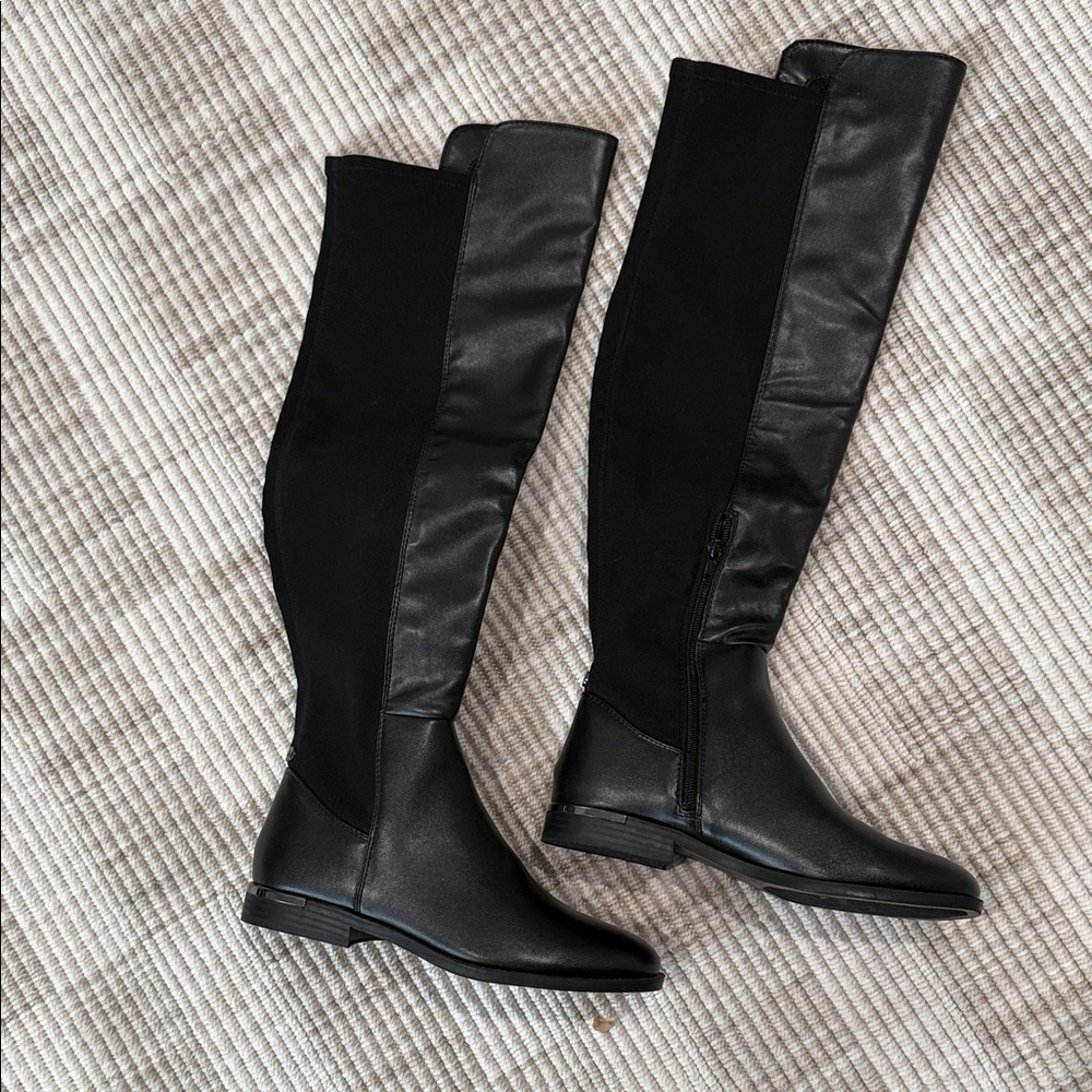NWOT - 7.5 Ninewest over the knee black boots